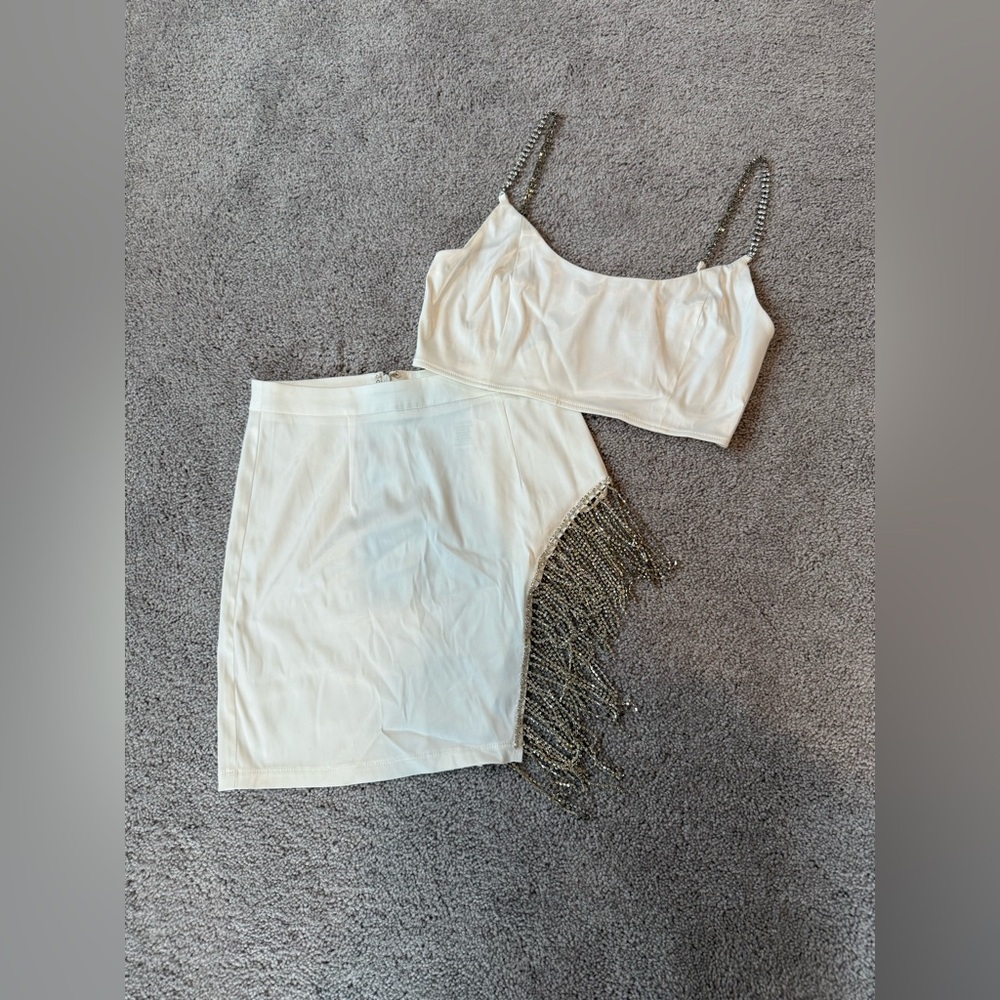 Rhinestone satin set - Picture 3 of 4